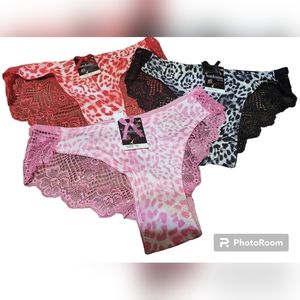 Aierbaita intimate 3 piece lot underwear pink black red